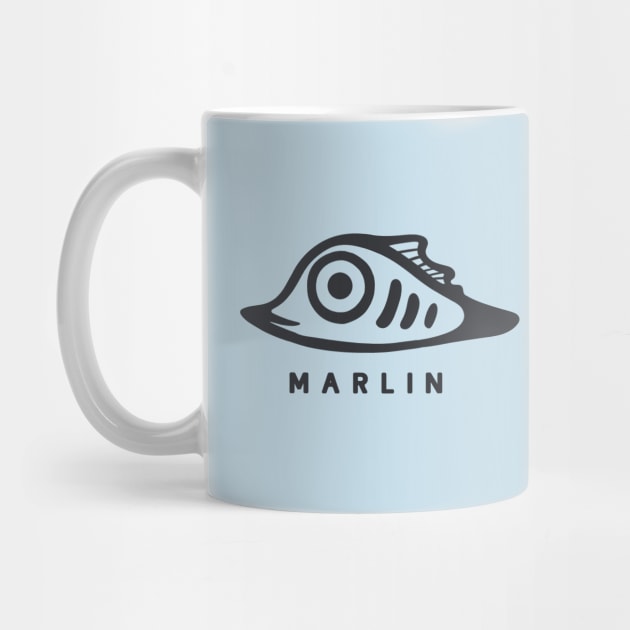 Art of a very small and cute marlin fish. Minimal style by croquis design